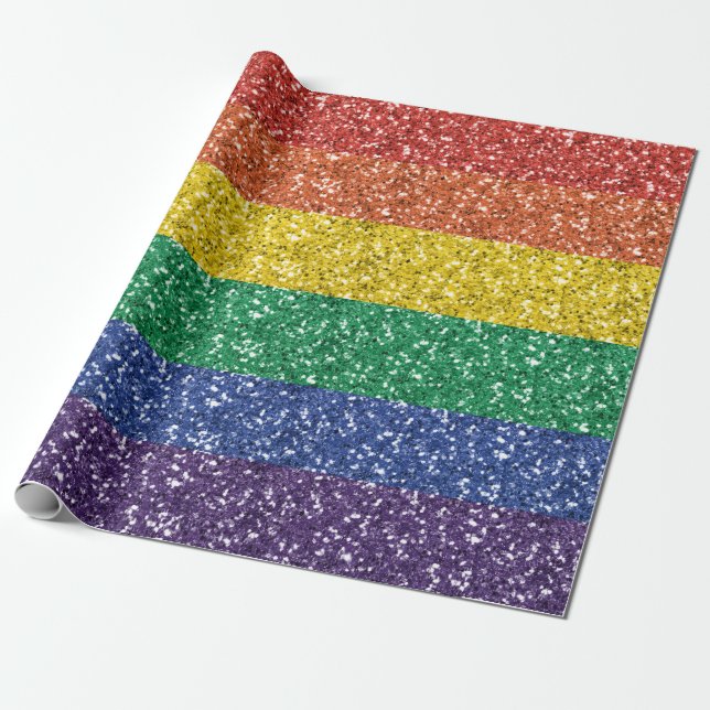 Regenbogen Glitter Geschenkpapier (Ungerollt)