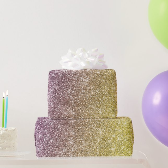 Regenbogen Glitter  Geschenkpapier (Partygeschenke)