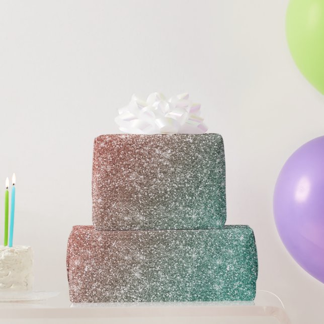 Regenbogen Glitter  Geschenkpapier (Partygeschenke)