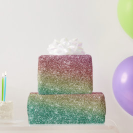 Regenbogen Glitter  Geschenkpapier
