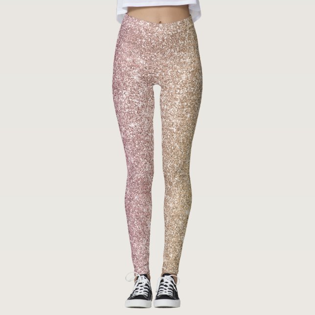 Regenbogen Glitter  Leggings (Vorderseite)