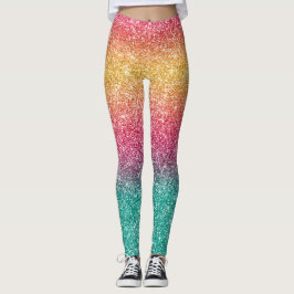 Regenbogen Glitter  Leggings