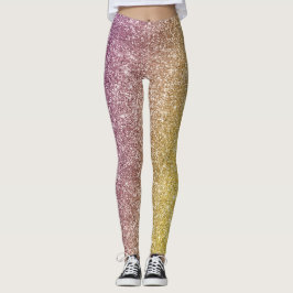 Regenbogen Glitter  Leggings