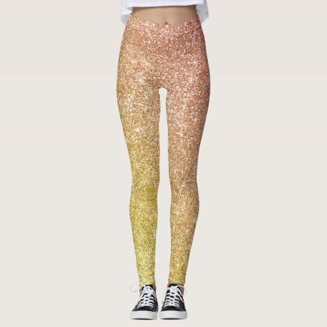 Regenbogen Glitter  Leggings (Vorderseite)