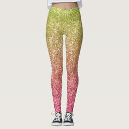 Regenbogen Glitter  Leggings