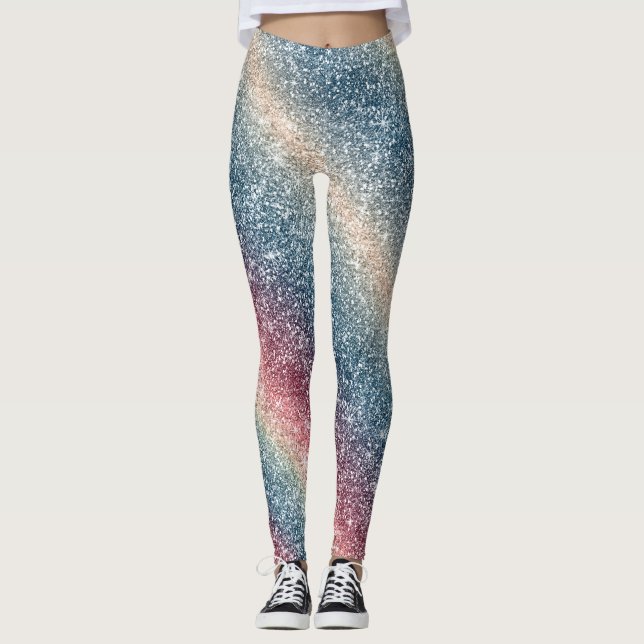 Regenbogen Glitter  Leggings (Vorderseite)