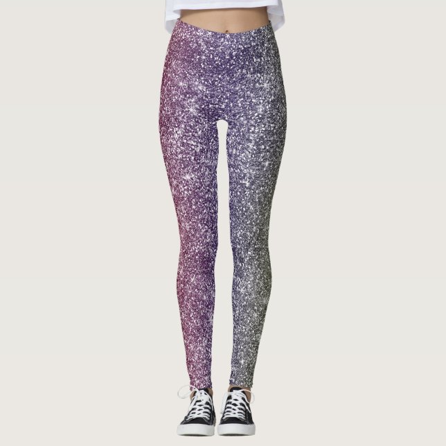 Regenbogen Glitter  Leggings (Vorderseite)