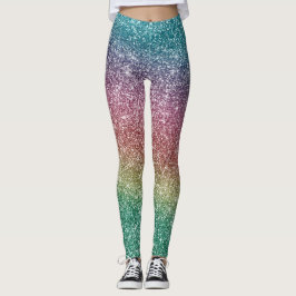 Regenbogen Glitter  Leggings