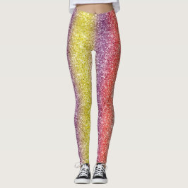 Regenbogen Glitter  Leggings