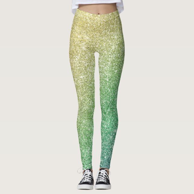 Regenbogen Glitter  Leggings (Vorderseite)