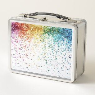 Regenbogen Glitter Metall Brotdose