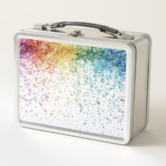 Regenbogen Glitter Metall Brotdose