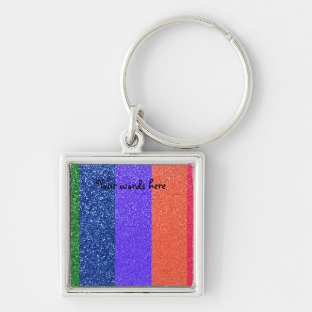 Regenbogen-Glitter Schlüsselanhänger (Vorne)