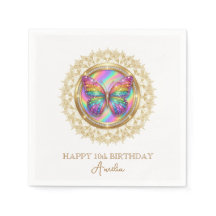 Regenbogen Glitter Schmetterling Elegante Spitze P