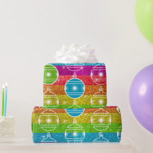 Regenbogen Glitter Schwules Weihnachtsornament Url Geschenkpapier
