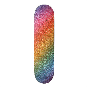 Regenbogen-Glitter Skateboard