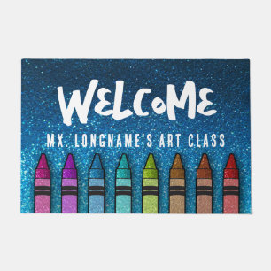 Regenbogen Glitter-Stifte Lehrer Klassenzimmer Sch Fußmatte