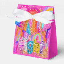 Regenbogen-Glitzer-Geschenkboxen zum Kindergeburts