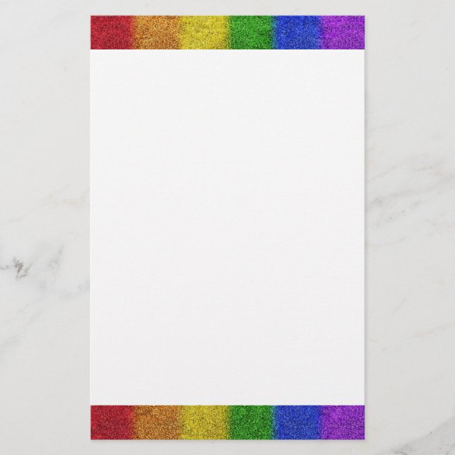 Regenbogen-Glitzer Gradient Briefpapier (Vorderseite)