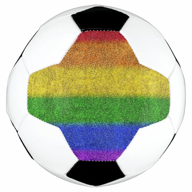 Regenbogen-Glitzer Gradient Fußball (Vorderseite)