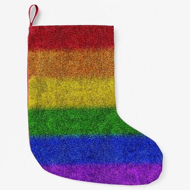 Regenbogen-Glitzer Gradient Kleiner Weihnachtsstrumpf (Vorderseite)
