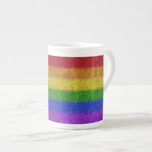 Regenbogen-Glitzer Gradient Prozellantasse