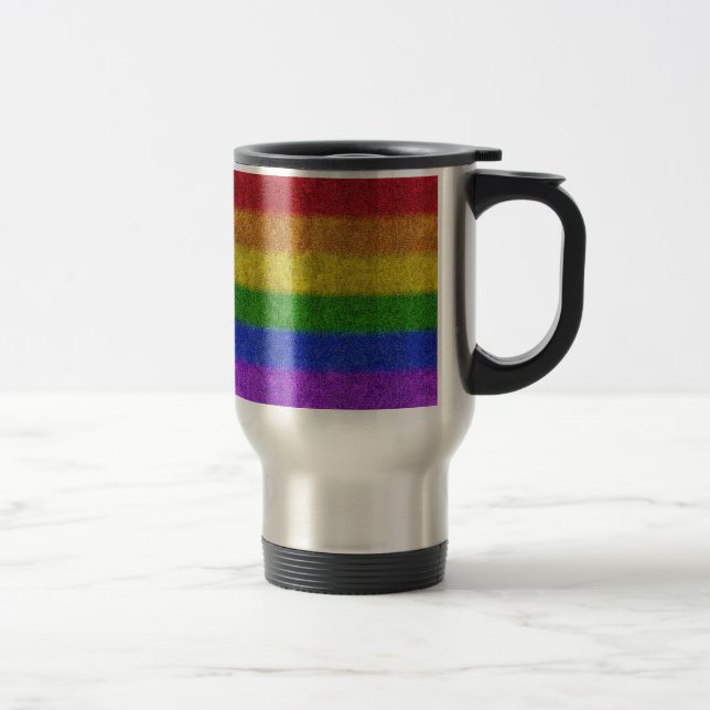 Regenbogen-Glitzer Gradient Reisebecher (Rechts)