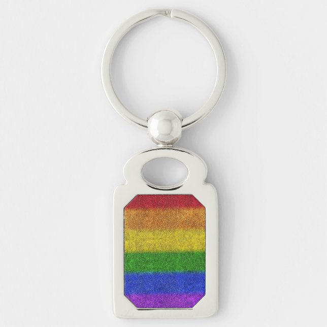 Regenbogen-Glitzer Gradient Schlüsselanhänger (Vorderseite)