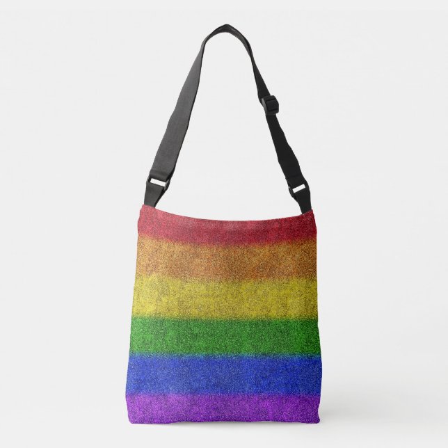 Regenbogen-Glitzer Gradient Tragetaschen Mit Langen Trägern (Vorderseite)