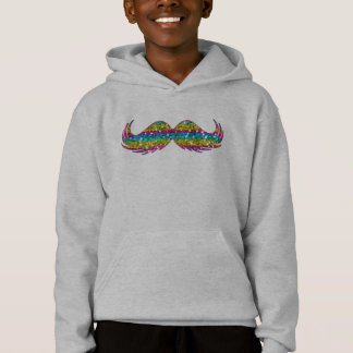 Regenbogen-Glitzer-Schnurrbart Hoodie