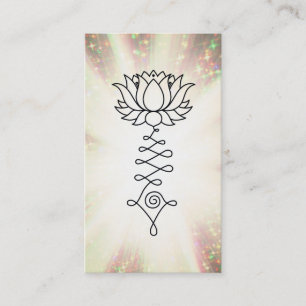 *~* Regenbogen-Glitzern Reiki Healing Energy Lotus Visitenkarte