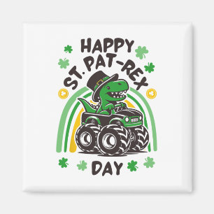 Regenbogen Glücklicher St Pat Trex Tag Dino St Pat Magnet