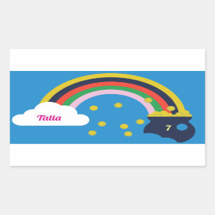 Regenbogen-Goldschatzaufkleber Rechteckiger Aufkleber