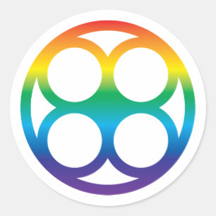 Regenbogen-Gradient-Dyslexie-Symbol-Grafik Runder Aufkleber