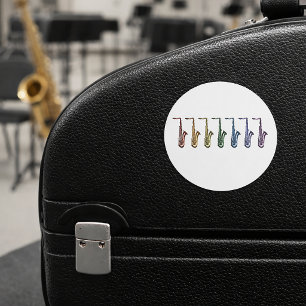 Regenbogen-Gradient Tenorsaxophon Musical Pop Art Runder Aufkleber