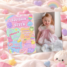 Regenbogen Groovy Squishy Mädchen 7. Geburtstagsfo