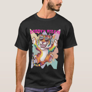 Regenbogen Groovy Tiger-Shirt für Männer Frauen un T-Shirt