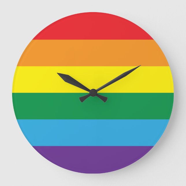 Regenbogen Große Wanduhr (Vorderseite)