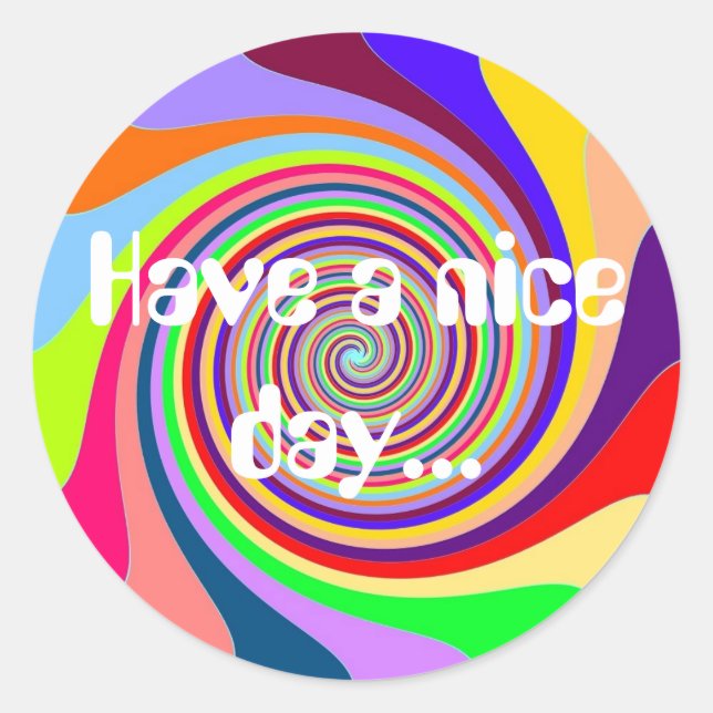 Regenbogen Haben einen schönen Tag psychedelische  Runder Aufkleber (Vorderseite)
