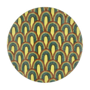 Regenbogen Hand Gezeichnet: Vintager Nahtloser Arm Schneidebrett