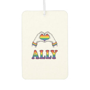 Regenbogen Hände Herz Vintage Pride Shirt Design Autolufterfrischer