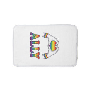 Regenbogen Hände Herz Vintage Pride Shirt Design Badematte