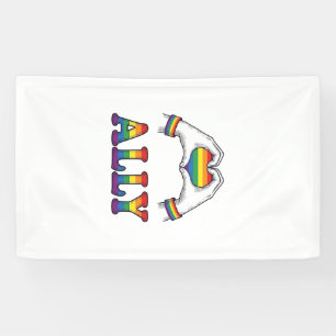 Regenbogen Hände Herz Vintage Pride Shirt Design Banner