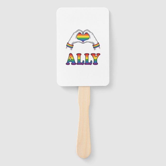 Regenbogen Hände Herz Vintage Pride Shirt Design Fächer (Vorderseite)