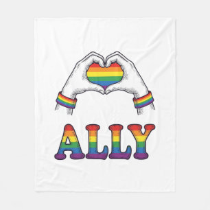 Regenbogen Hände Herz Vintage Pride Shirt Design Fleecedecke