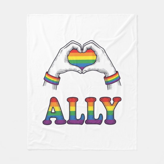Regenbogen Hände Herz Vintage Pride Shirt Design Fleecedecke (Vorderseite)