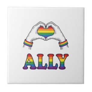 Regenbogen Hände Herz Vintage Pride Shirt Design Fliese