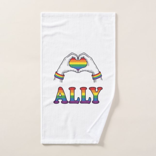 Regenbogen Hände Herz Vintage Pride Shirt Design Handtuch (Handtuch)