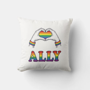 Regenbogen Hände Herz Vintage Pride Shirt Design Kissen