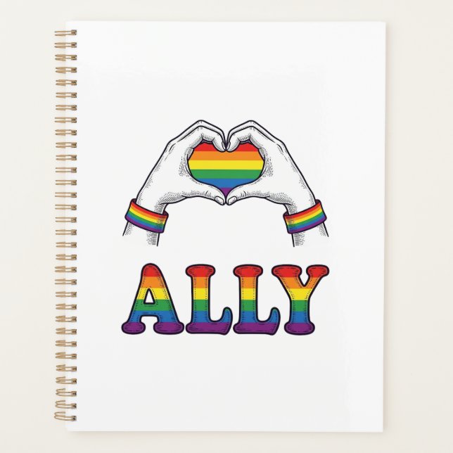 Regenbogen Hände Herz Vintage Pride Shirt Design Planer (Vorderseite)